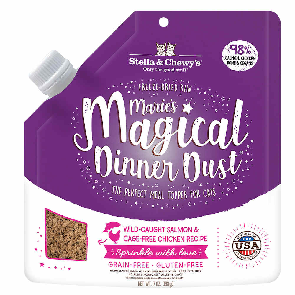 Stella & Chewy??s Marie??s Magical Dinner Dust Salmon & Chicken Freeze-Dried Cat Food Topper 7oz (Exp Feb 2026)