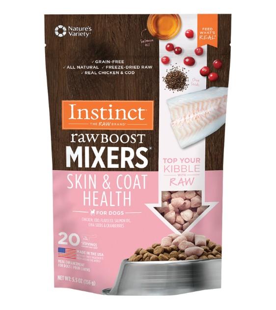 5 FOR $99.90: Instinct Raw Boost Mixers Skin & Coat Health Freeze-Dried Raw Dog Food Topper 5.5oz - Kohepets