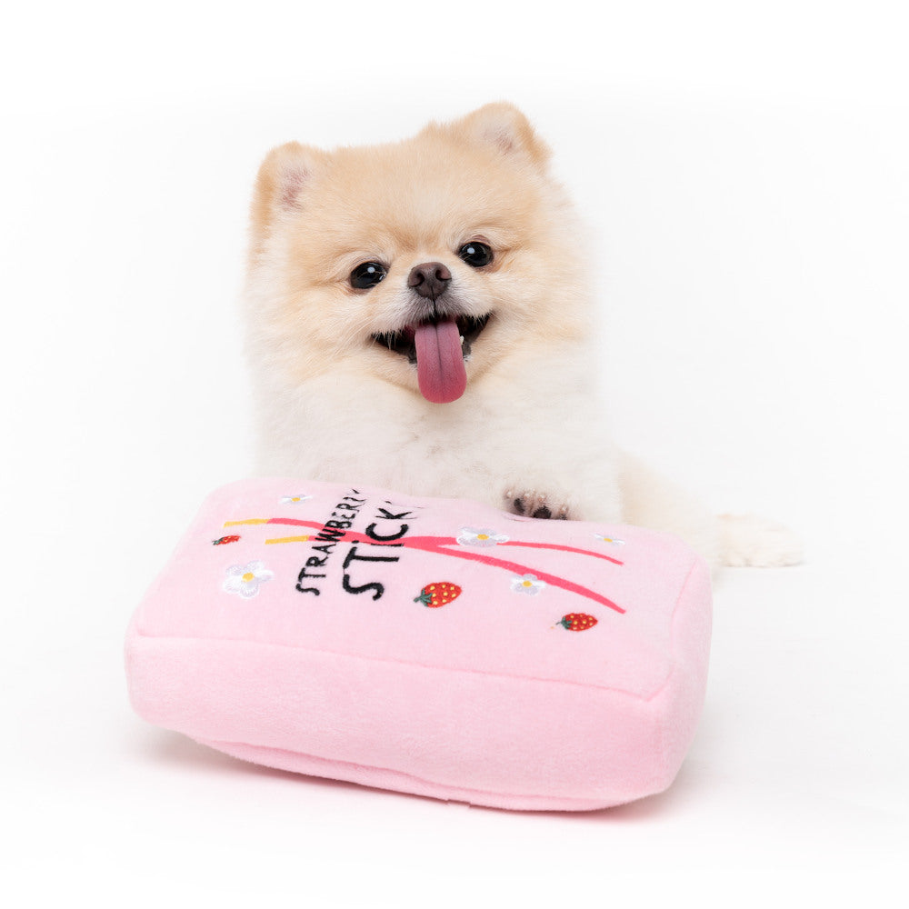 Hey Cuzzies Interactive Hide N Seek Strawberry Pawky Dog Toy