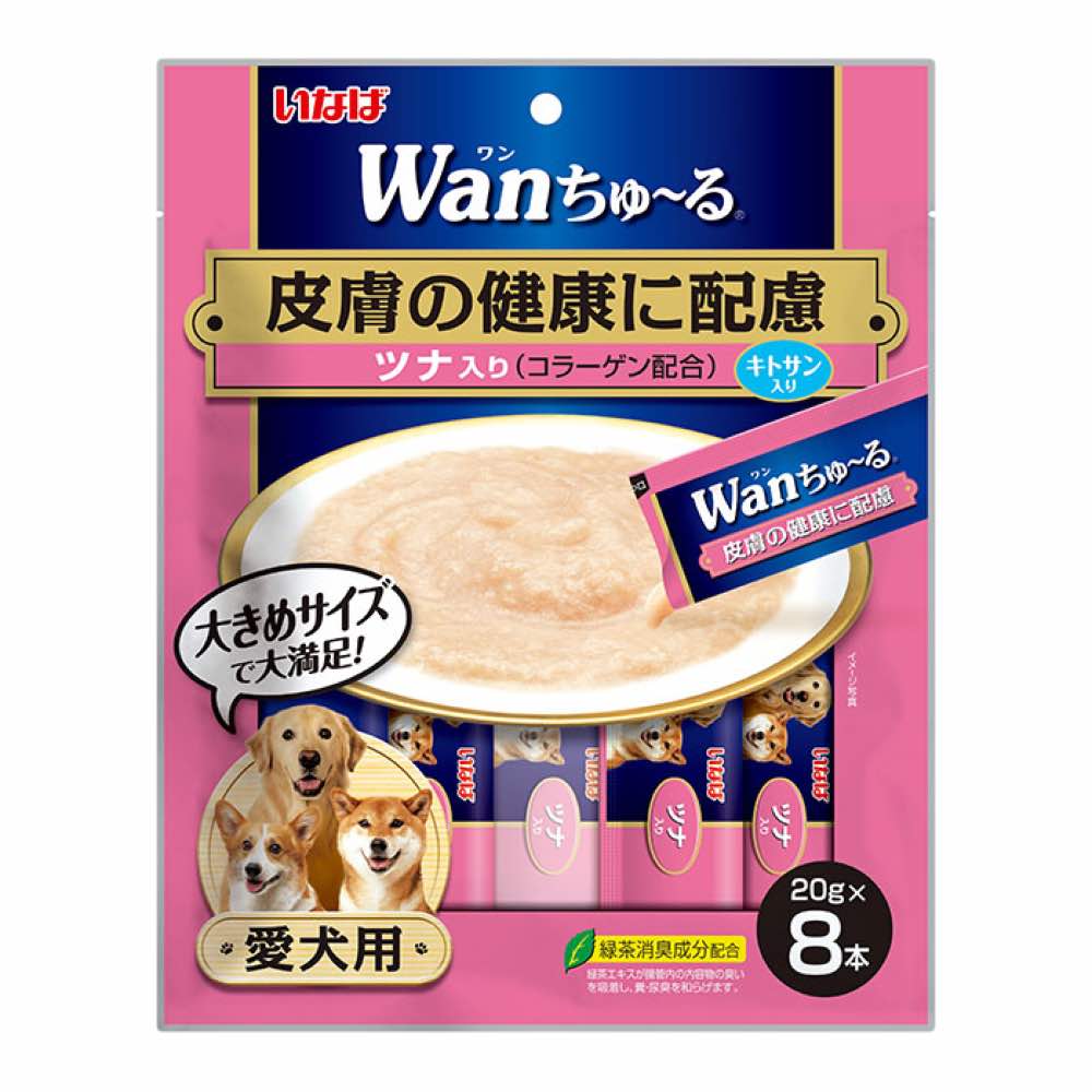 Inaba Functional Wan Churu Chicken with Tuna (Skin & Coat) Wet Dog Treats 20g