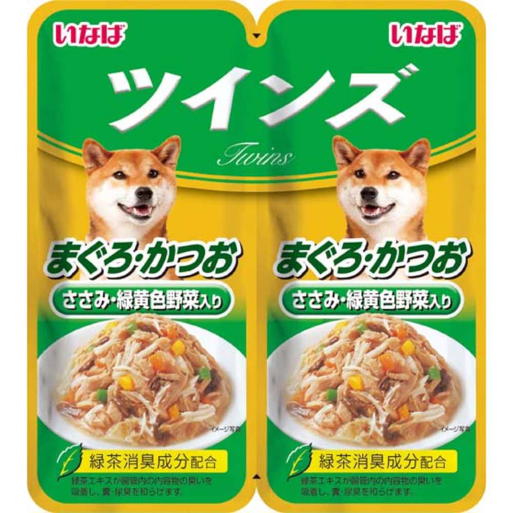 Inaba Tuna with Chicken Fillet & Vegetables Twin Pouch Dog Food 80g