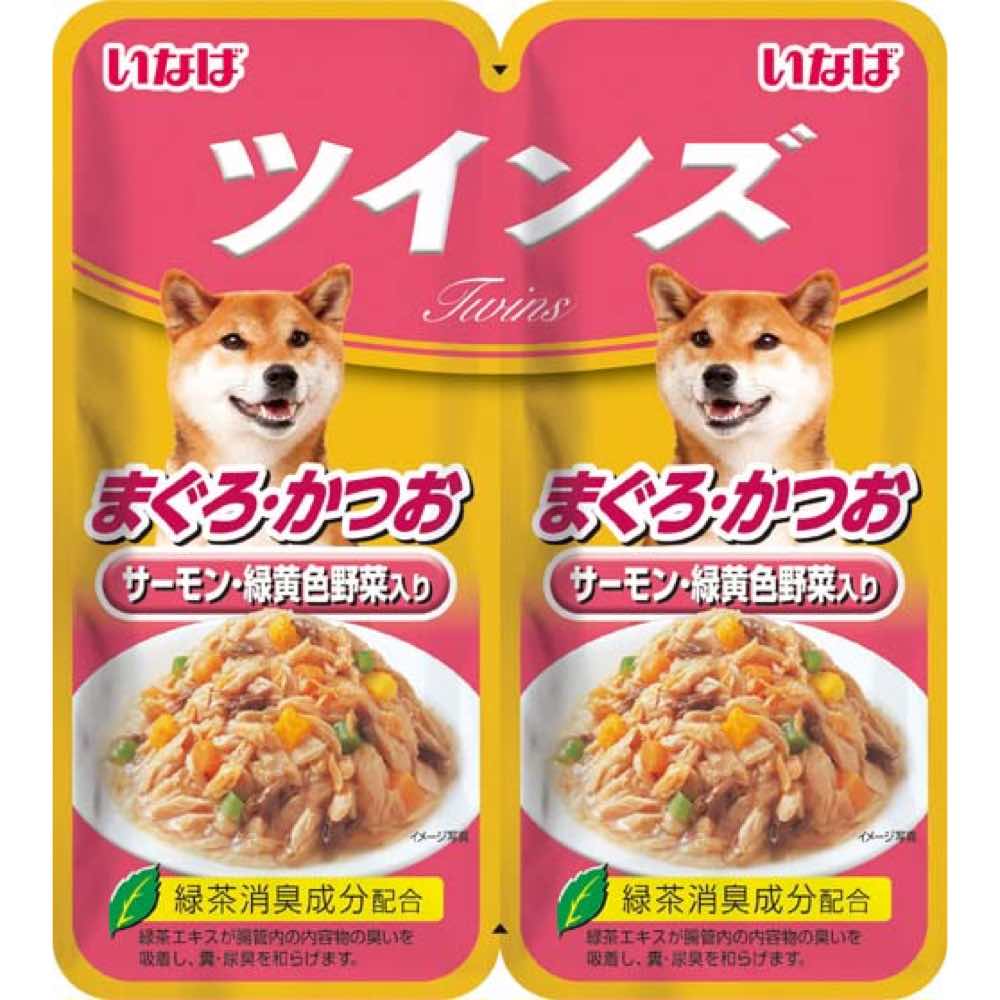 Inaba Tuna with Salmon & Vegetables Twin Pouch Dog Food 80g