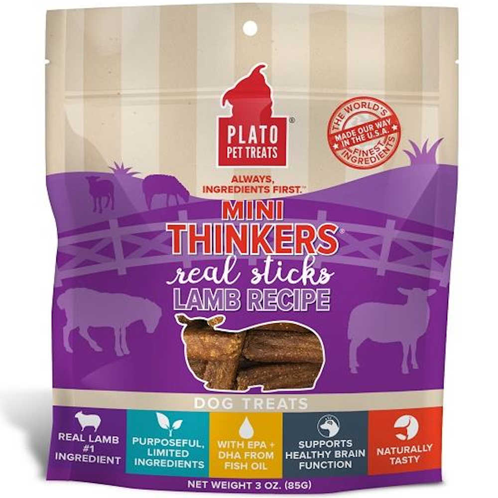 Plato Mini Thinkers Lamb Sticks Dog Treats 3oz