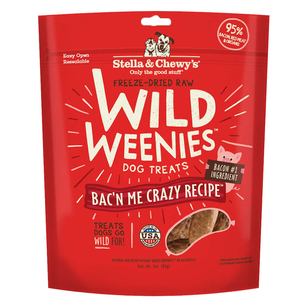 Stella & Chewy??s Wild Weenies Bac'n Me Crazy Recipe Grain-Free Freeze-Dried Dog Treats 3oz
