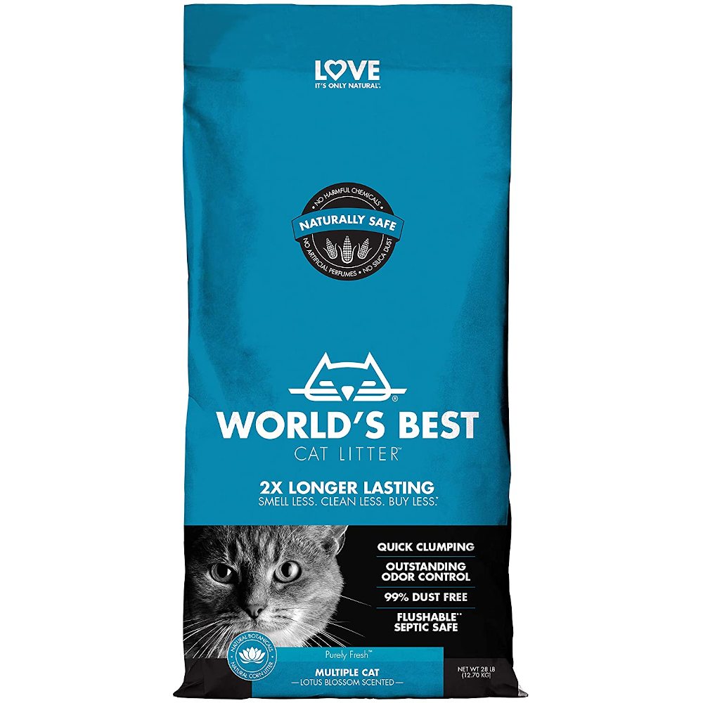 20% OFF: World??s Best Cat Litter Lotus Blossom Multiple Cat Clumping Corn Kernel Cat Litter