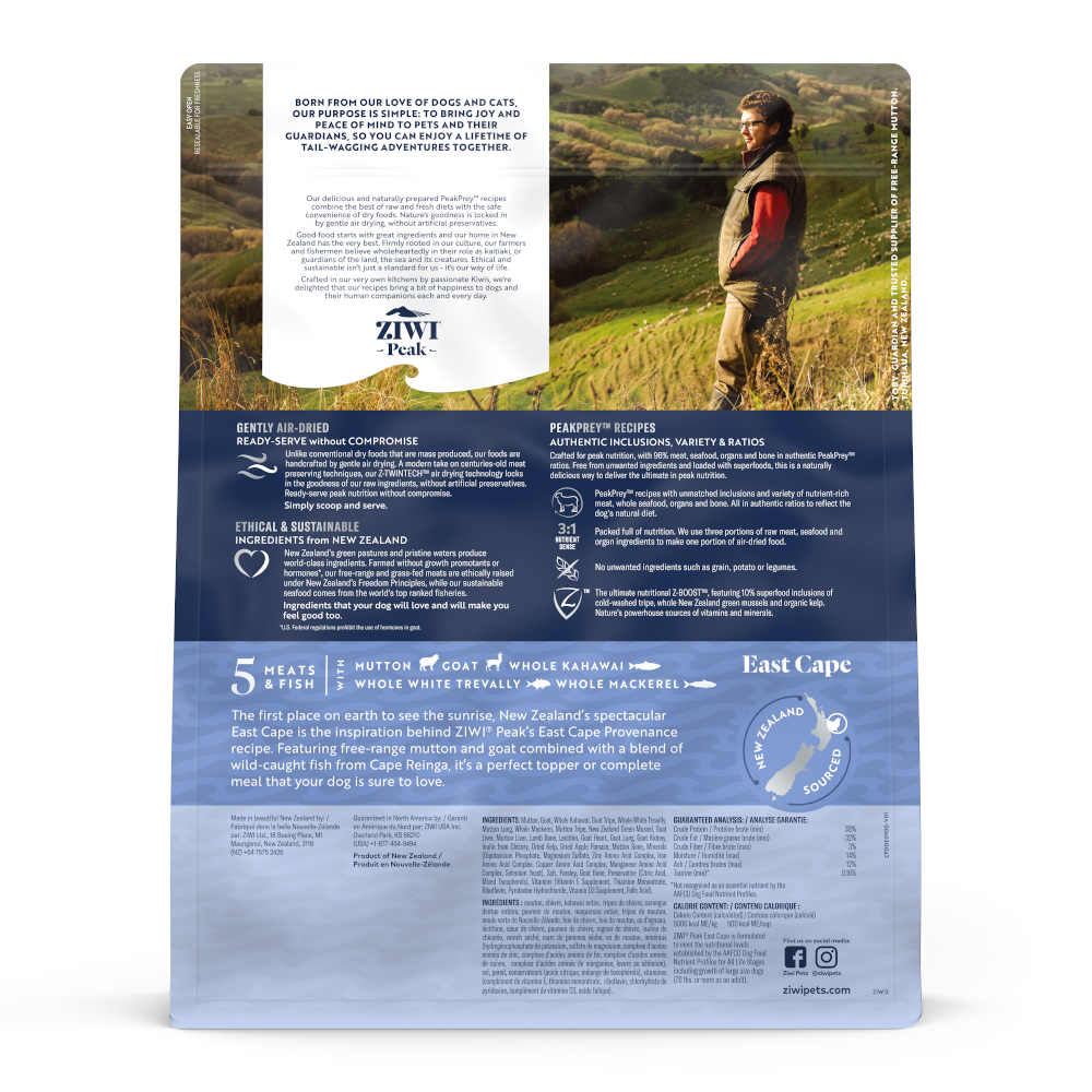 25% OFF: Ziwi Peak Provenance East Cape Grain-Free Air-Dried Dog Food
